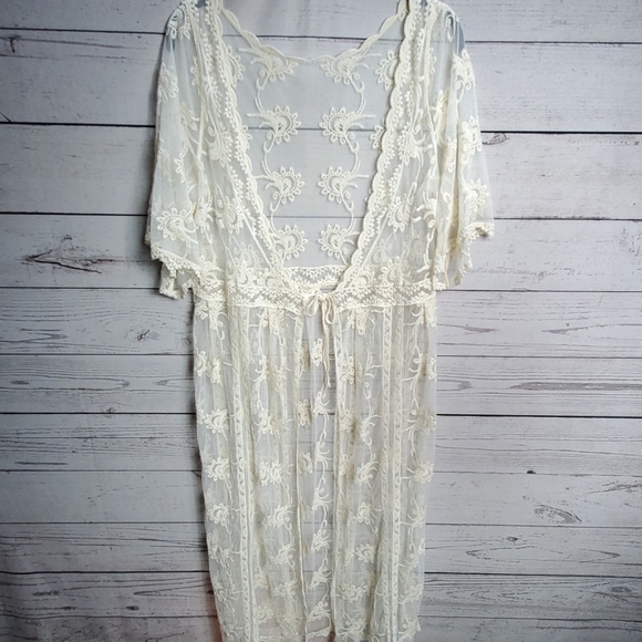 Other - Kimono lace swimsuit Cover Up boho